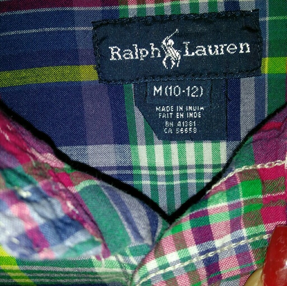 Kids Polo Plaid Shirt - Picture 2 of 4